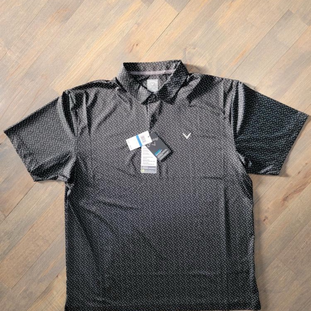 Black Patterned Men's Golf Shirt